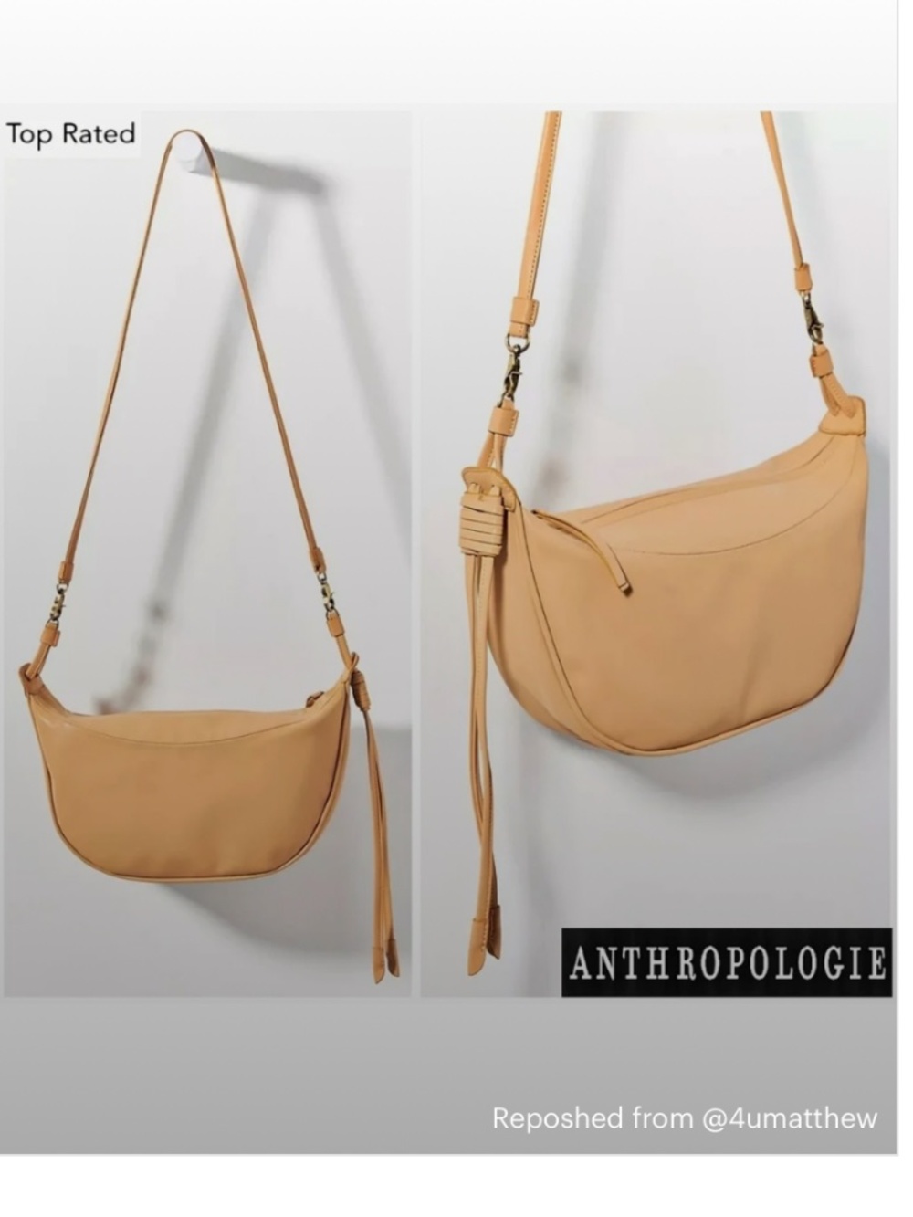ANTHROPOLOGIE Lucie "The Go-To" Vegan-Leather Bag $88/TOP RATED/ANTHRO 2021'